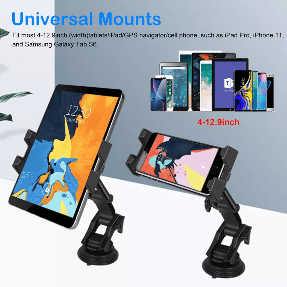 Car Tablet Mount Phone Holder For Windshield Dashboard Rotating IPad IPhone GPS Stand With UltraSt 4