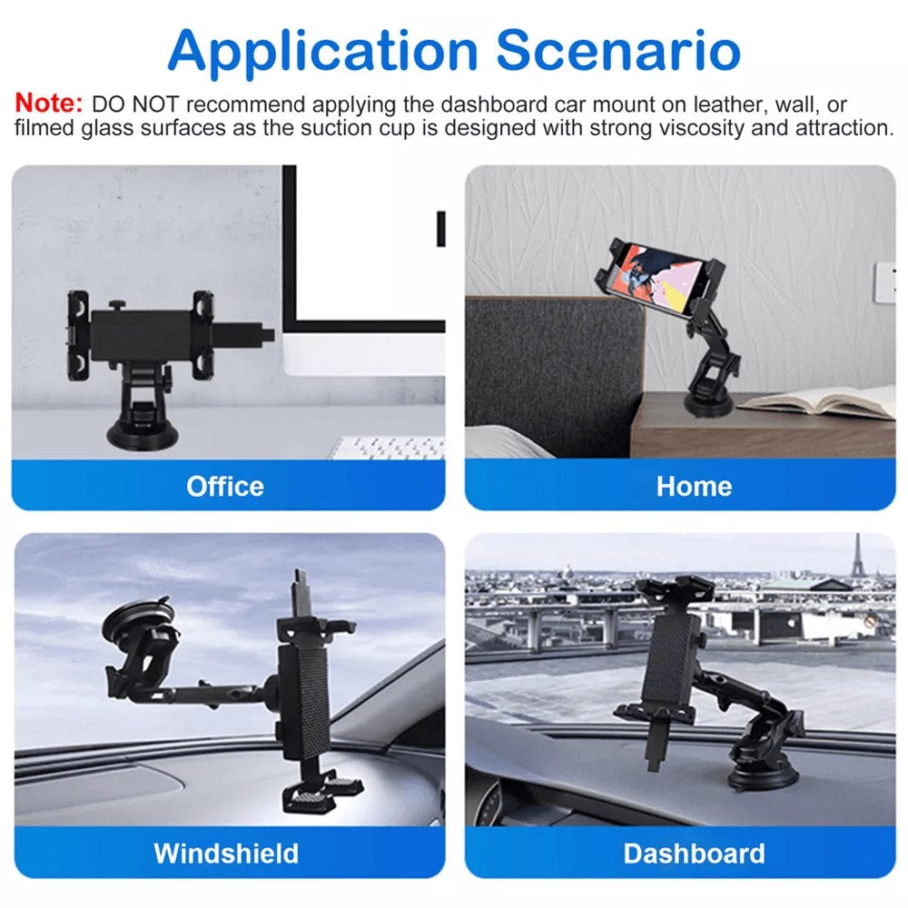 Car Tablet Mount Phone Holder For Windshield Dashboard Rotating IPad IPhone GPS Stand With UltraSt 6