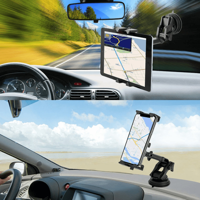 Car Tablet Mount Phone Holder For Windshield Dashboard Rotating IPad IPhone GPS Stand With UltraSt 2