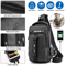 Anti Theft Men Sling Crossbody Chest Bag With USB Port Shoulder Messenger Backpack For Travel Dail 0