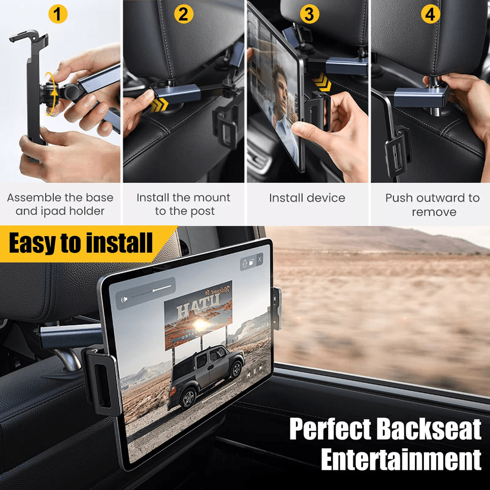 360 Car Back Seat Headrest Mount Tablet Holder For 47129 IPad Adjustable Universal Stand For Kids E 3
