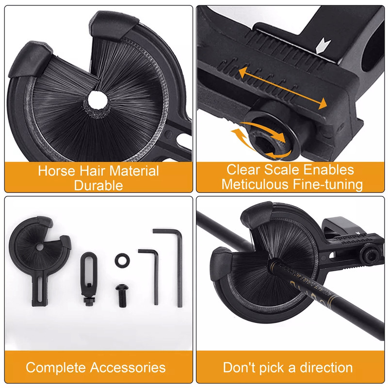 Universal Archery Brush Arrow Rest Adjustable For Left  Right Hand Compound  Recurve Bows 2