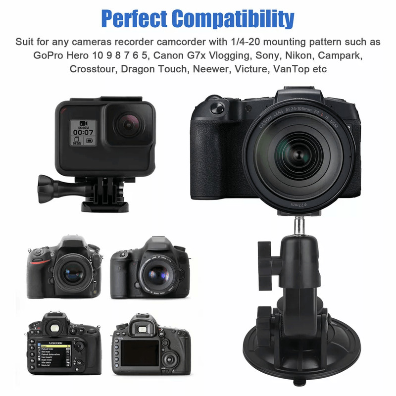 Car Window Holder Suction Cup Mount For GoPro Hero DSLR Nikon Windshield Camera Bracket 4