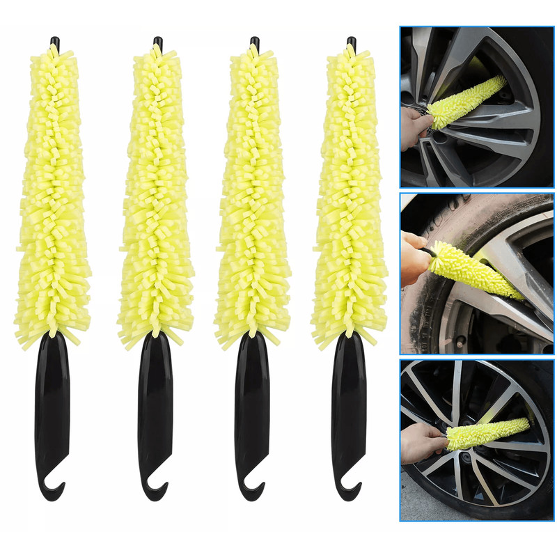 Premium Car Detailing Cleaning Brush Kit Tire Rim Washing Scrub  Wheel Cleaner Tool For Cars Bikes  0