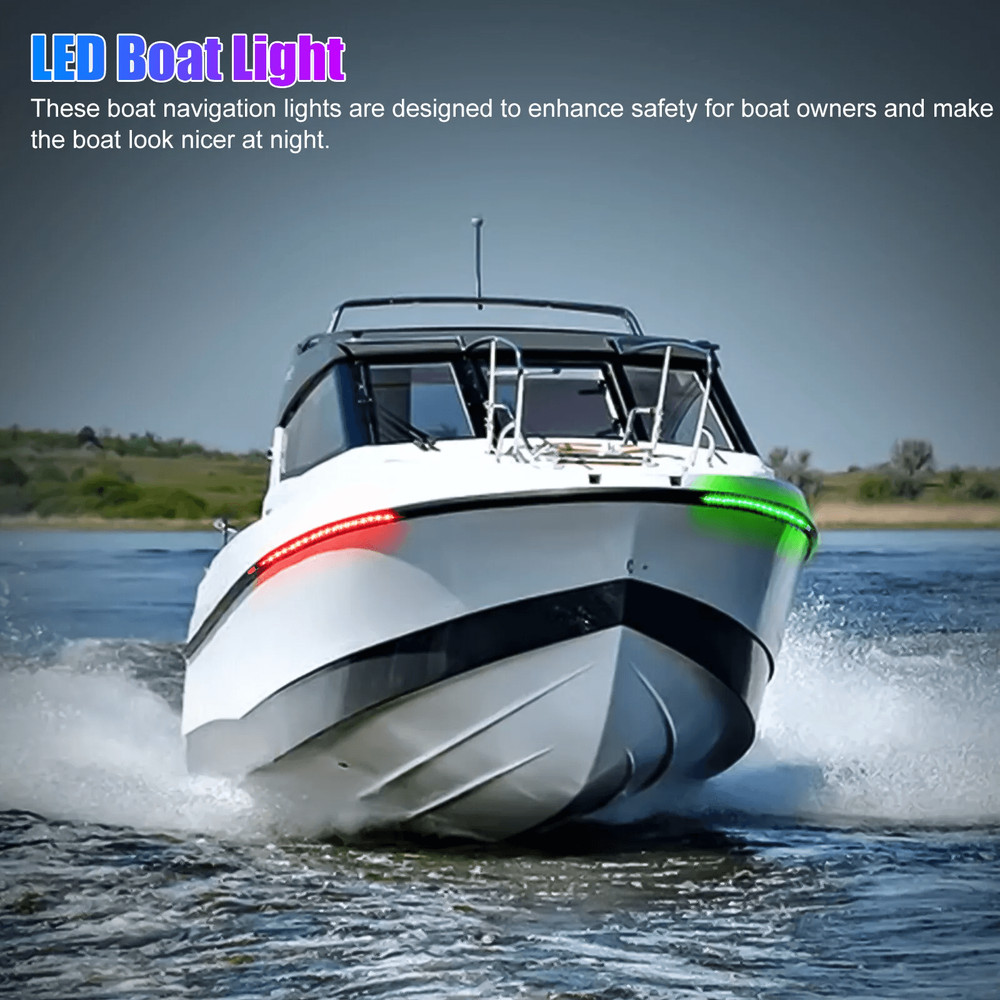 Red Green Submersible Navigation Light Waterproof Marine Boat Bow LED Strips For Pontoon Yacht Ding 1