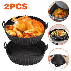 reusable air fryer silicone pot liners, non-stick safe oven baking tray mat, easy clean, bpa-free heat resistant