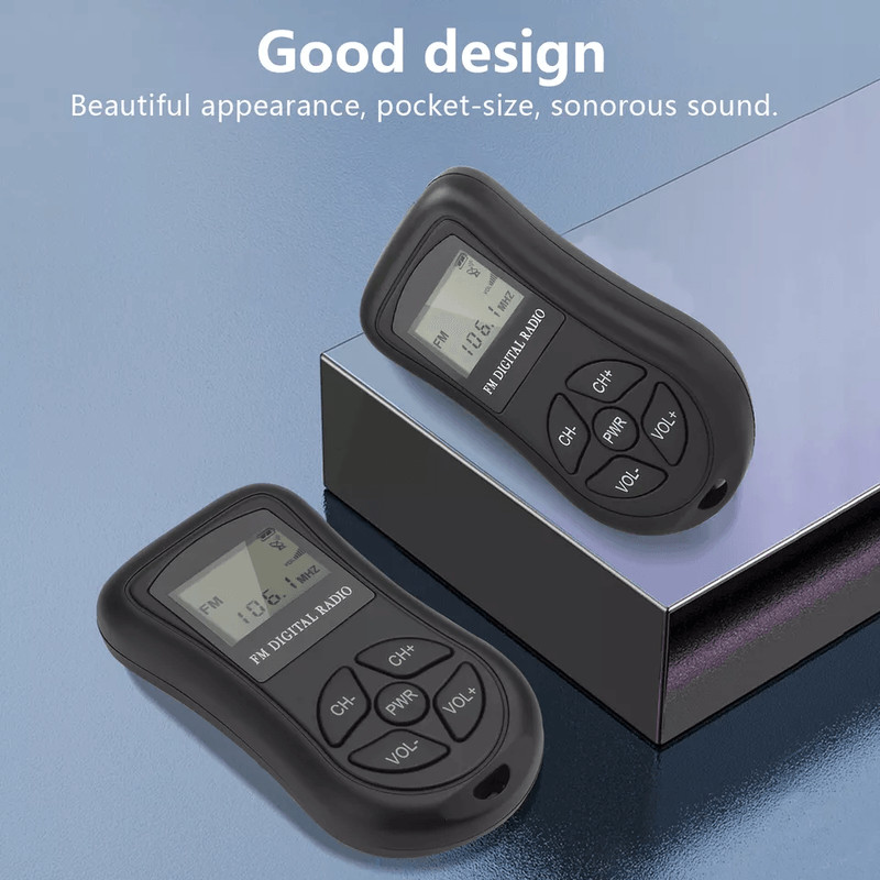 Portable Pocket Mini Digital FM Radio LCD Display Stereo Receiver W Earphones Ideal For Travel Walk 2