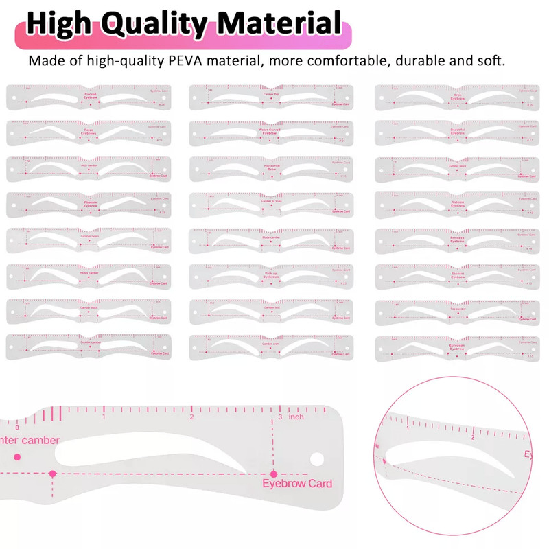 Eyebrow Shaping Stencil Kit Makeup Template Grooming Shaper Tools 4