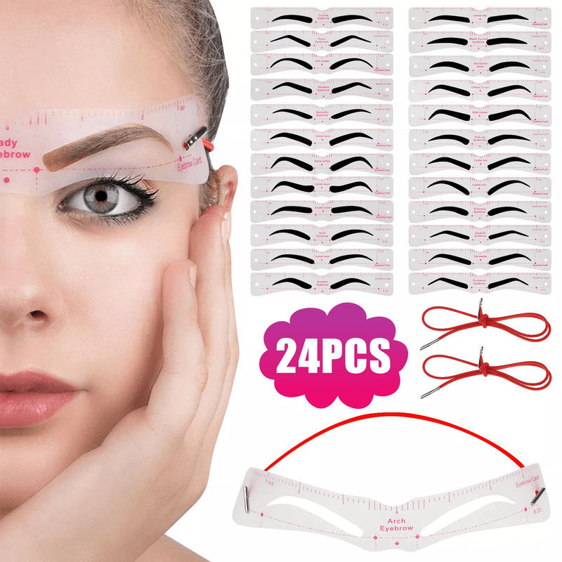 Eyebrow Shaping Stencil Kit Makeup Template Grooming Shaper Tools 0