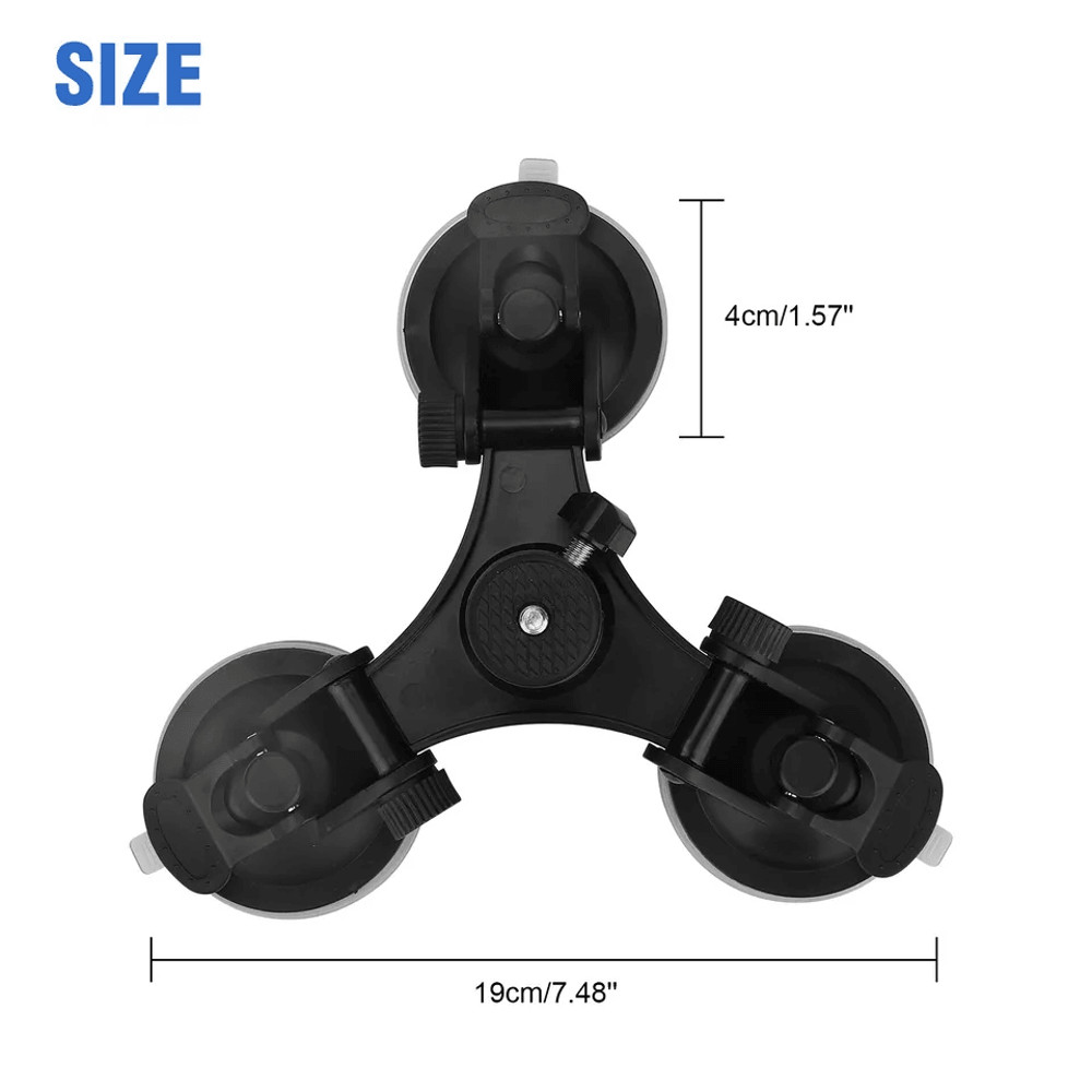 GoPro Car Mount With Triple Suction Cups For Hero Strong Windshield Camera Holder 4