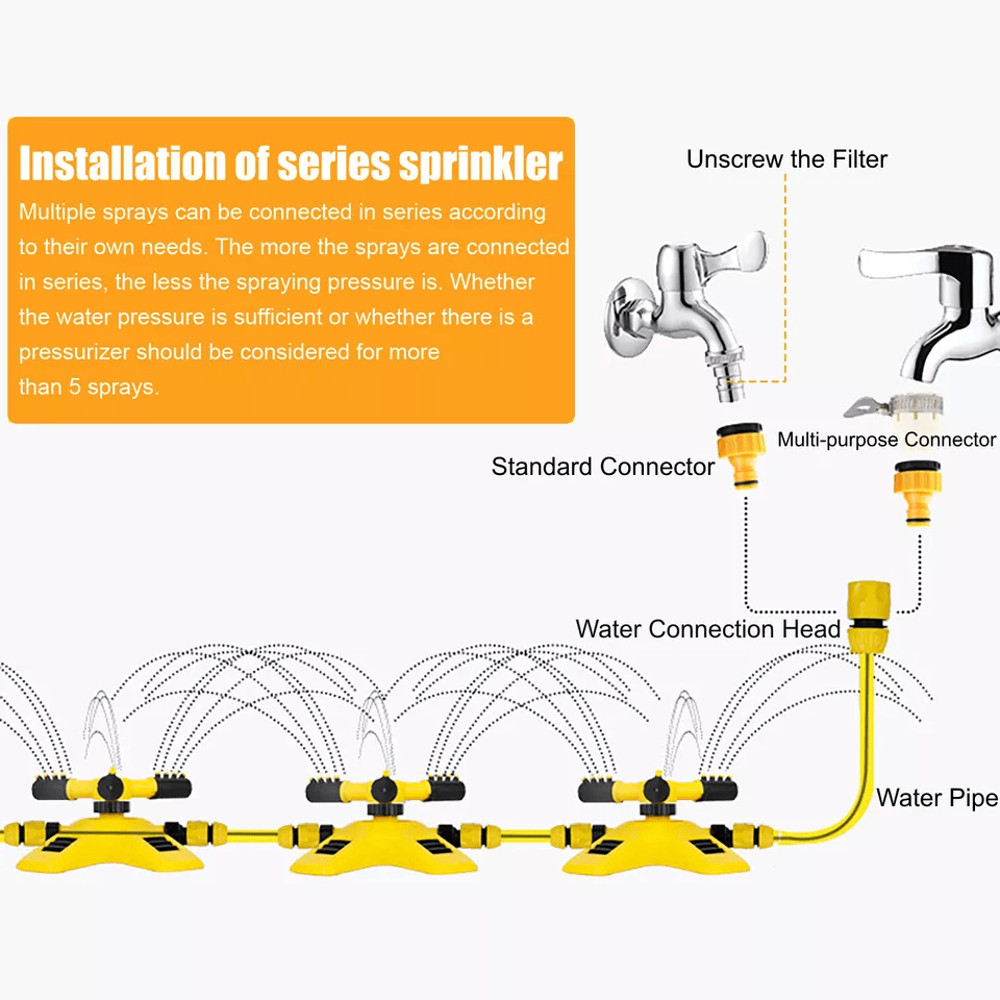 Grass Watering Irrigation System Garden Lawn Sprinkler Auto Spray For Patio And Yard Care 7