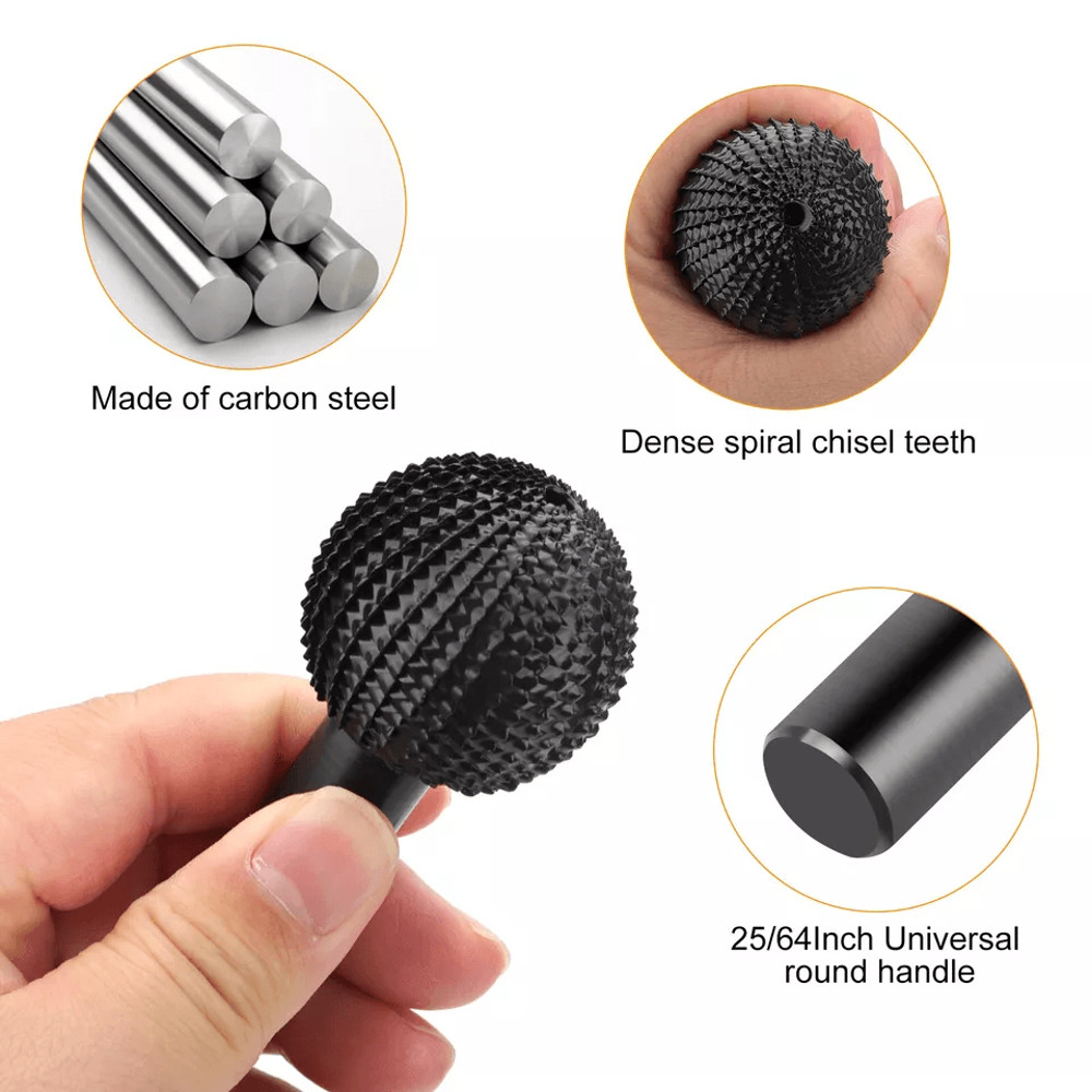 Sphere Rotary Burr Carbon Steel Wood Carving Ball Attachment For Angle Grinder 1