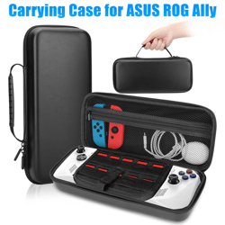 carrying storage case for asus rog ally portable, shockproof handheld travel bag with large capacity for console