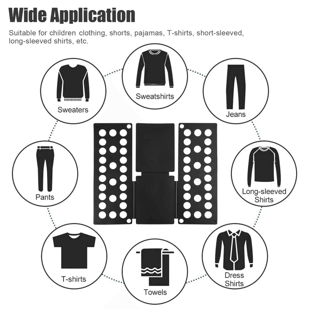Clothes Fast Folder Folding Board For Laundry Adjustable TShirt Flip Organizer Tool 4
