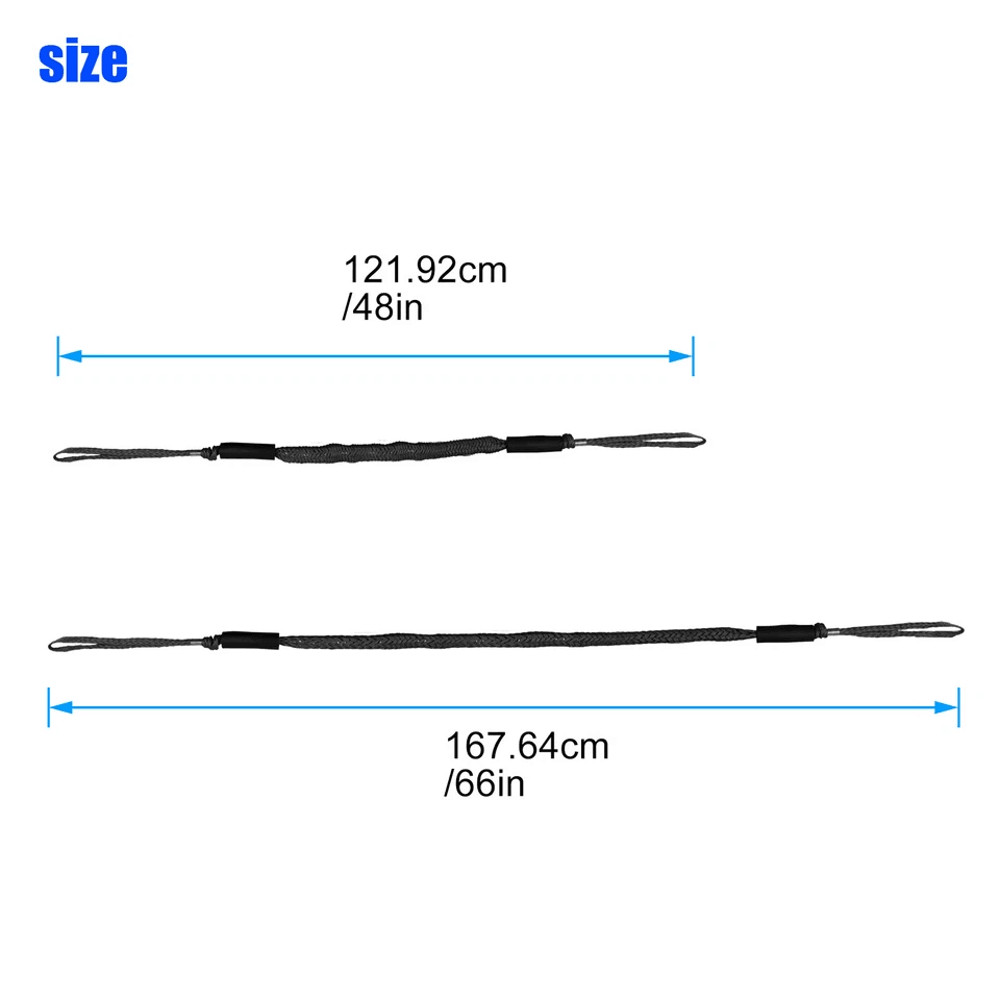 Black Marine Bungee Dock Lines Stretchable Mooring Ropes With Hooks 6