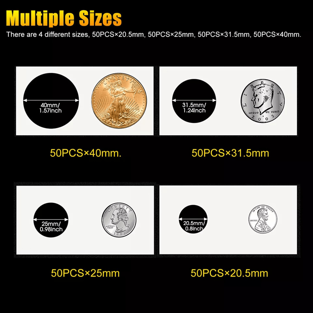 Coin Holders Mylar Paper Cardboard Flips In 4 Sizes For Coin Collection Storage Album Book 1