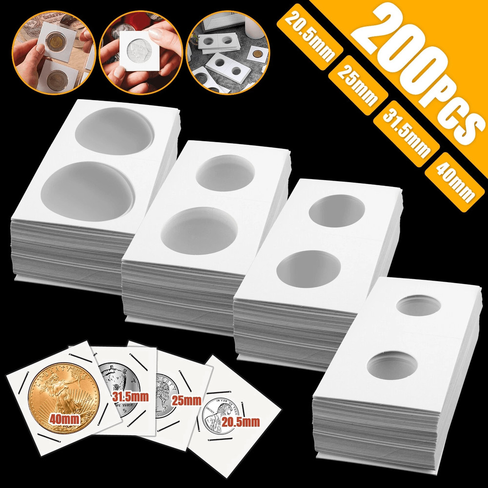 Coin Holders Mylar Paper Cardboard Flips In 4 Sizes For Coin Collection Storage Album Book 0