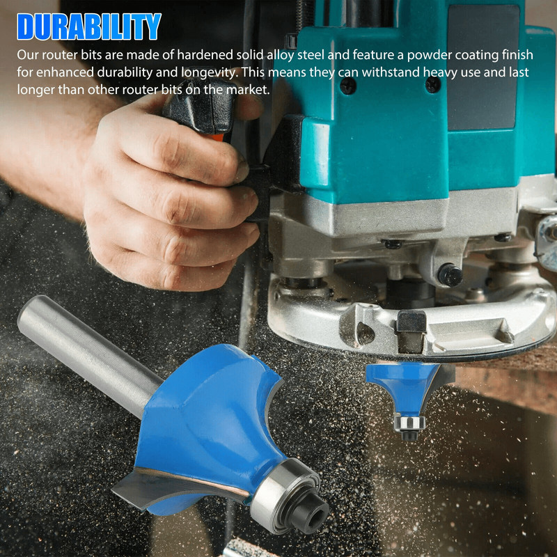 12 Piece Tungsten Carbide Router Bit Set Shank Woodworking Tools For Trimming Grooving Edging  DIY  5