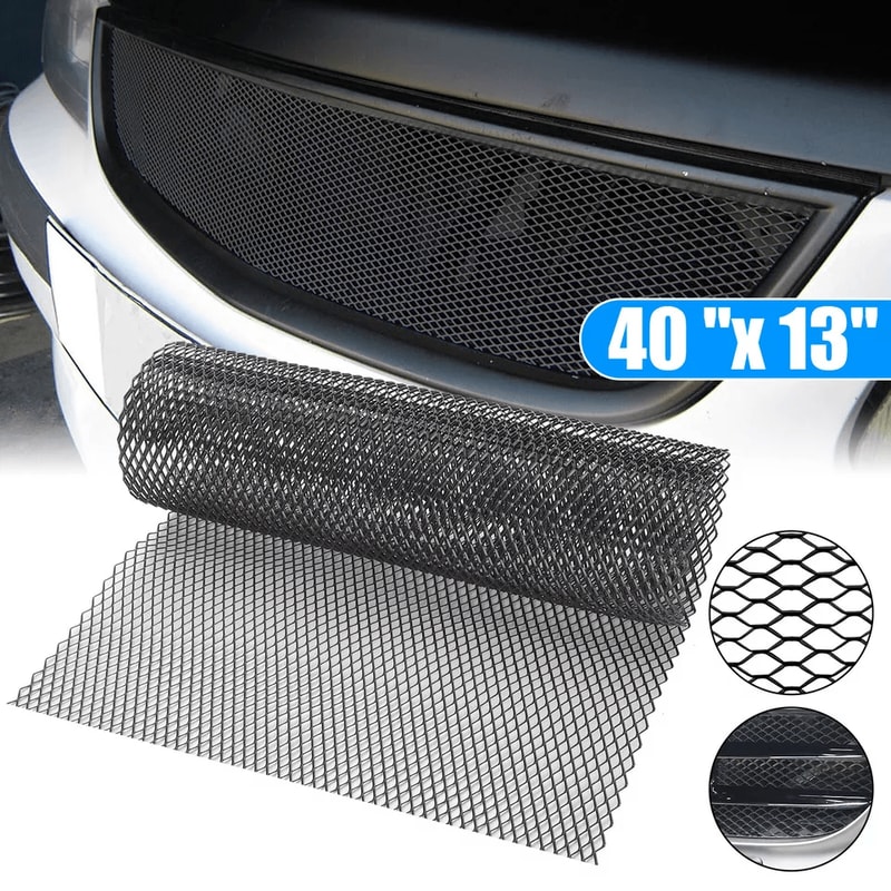 Universal Black Aluminum Car Grille Mesh Rhombic Net Sheet For Bumper Hood Vent 0
