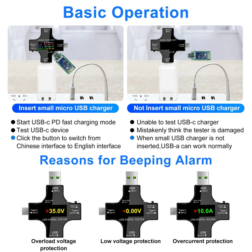 Advanced TypeC USB Digital Meter Tester Multimeter RealTime Current Voltage Power Monitor For Cable 5