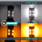 4X Dual Color WhiteAmber LED DRL Switchback Turn Signal Bulbs Super Bright Parking Lights 5630 Chip 1