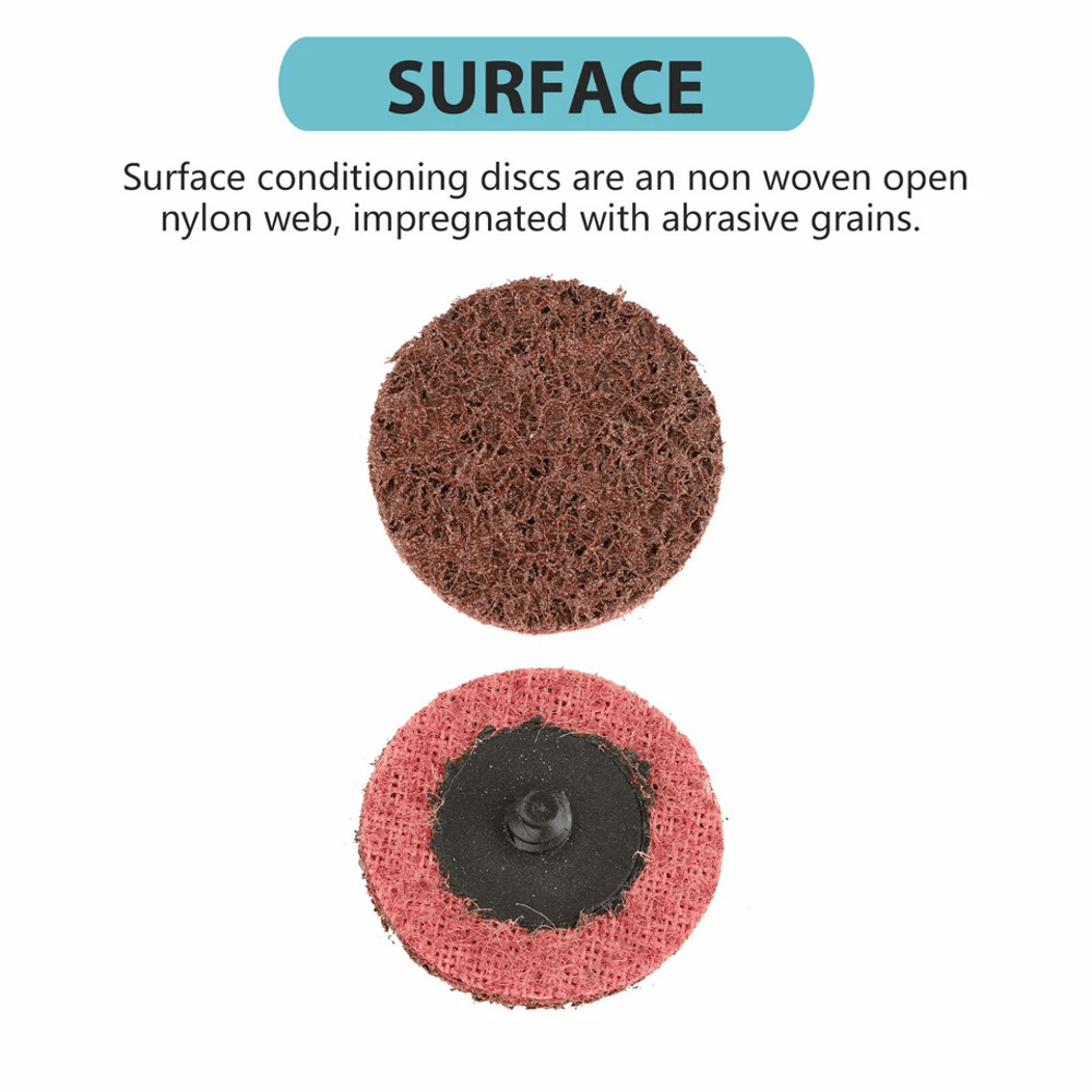 Medium Grit Roll Lock Surface Sanding Disc Quick Change RedMaroon For Welding Grinding And Finishin 3