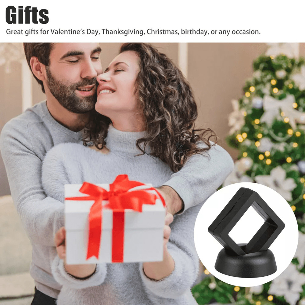 3D Floating Coin Display Frame Stand Holder Case Box Transparent Showcase For Jewelry Challenge Coi 4