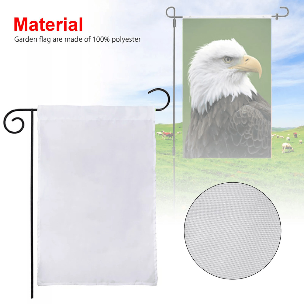 10Pcs White Sublimation Blank Garden Flags Polyester DIY Banner For Parade Yard Outdoor Decoration 1