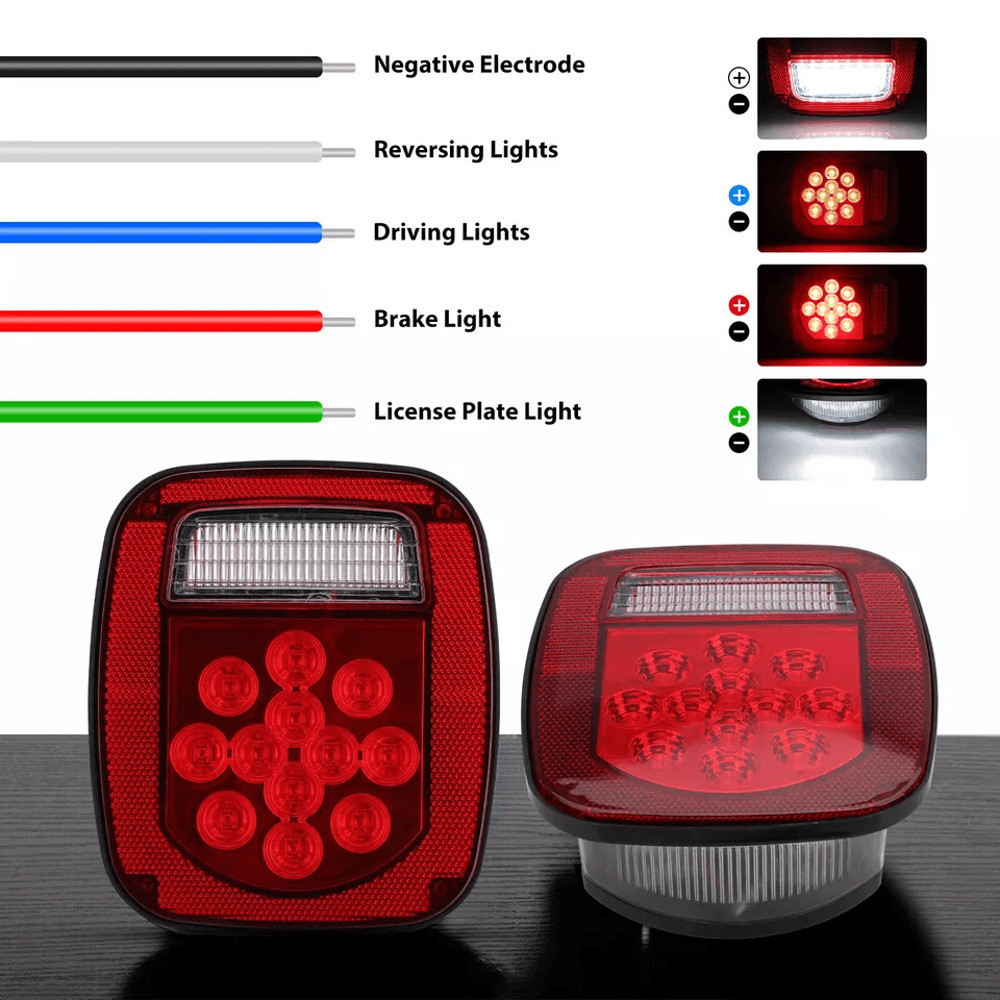 Rear LED Tail Lights With Brake  License Plate Lamp Waterproof 39 LED Stop Turn Signal Lights For T 4