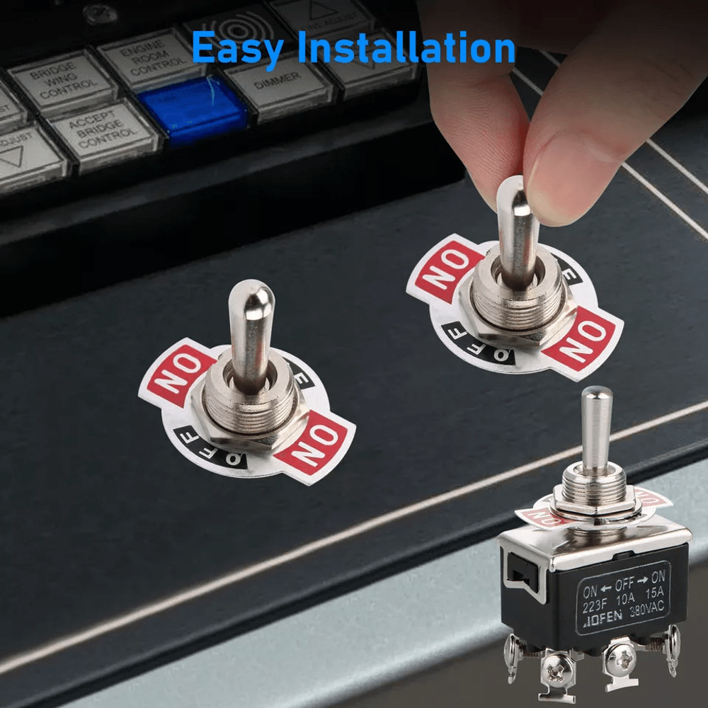 Toggle Switch ONOFFON Heavy Duty DPDT 6 Pin Terminal Waterproof Boot 4