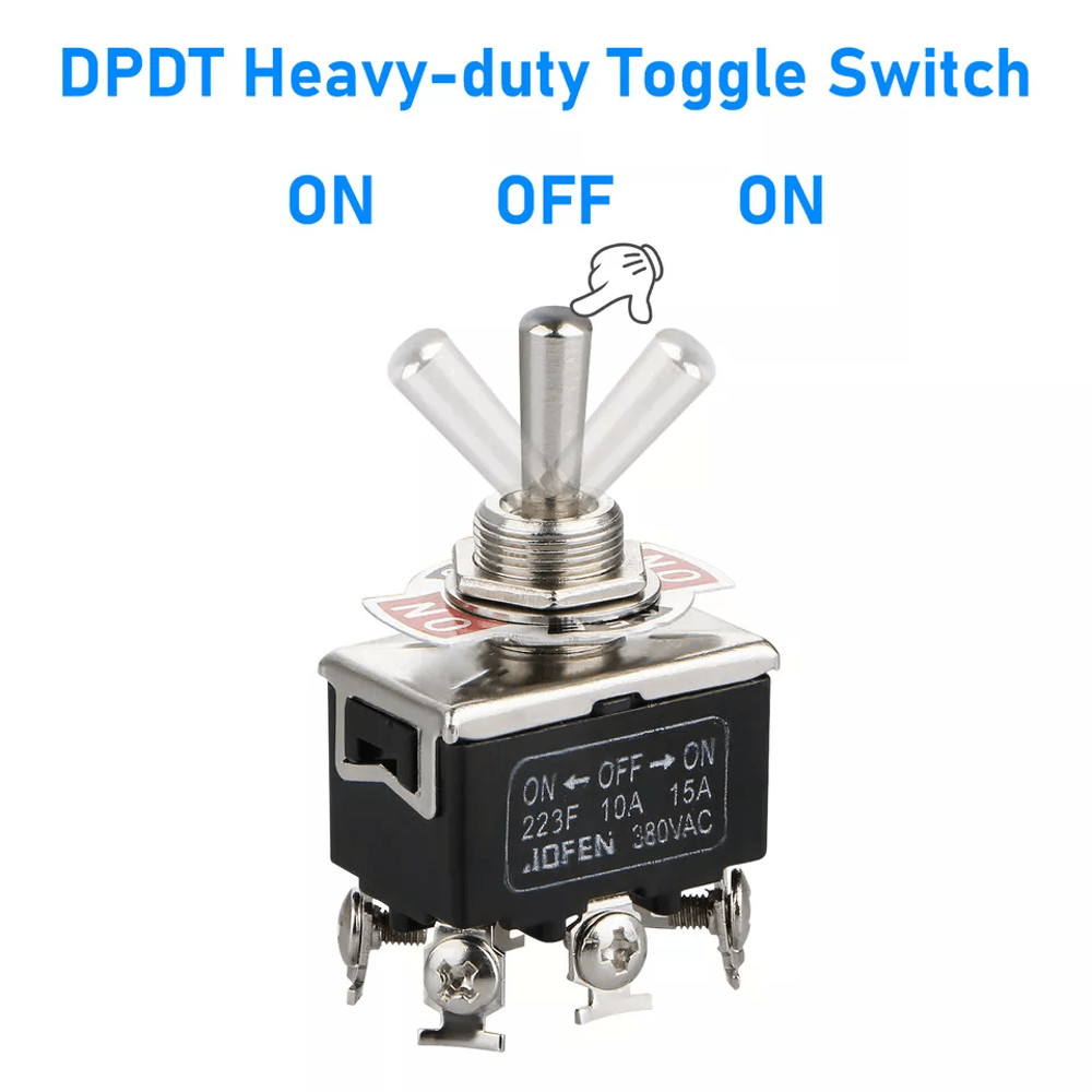 Toggle Switch ONOFFON Heavy Duty DPDT 6 Pin Terminal Waterproof Boot 1