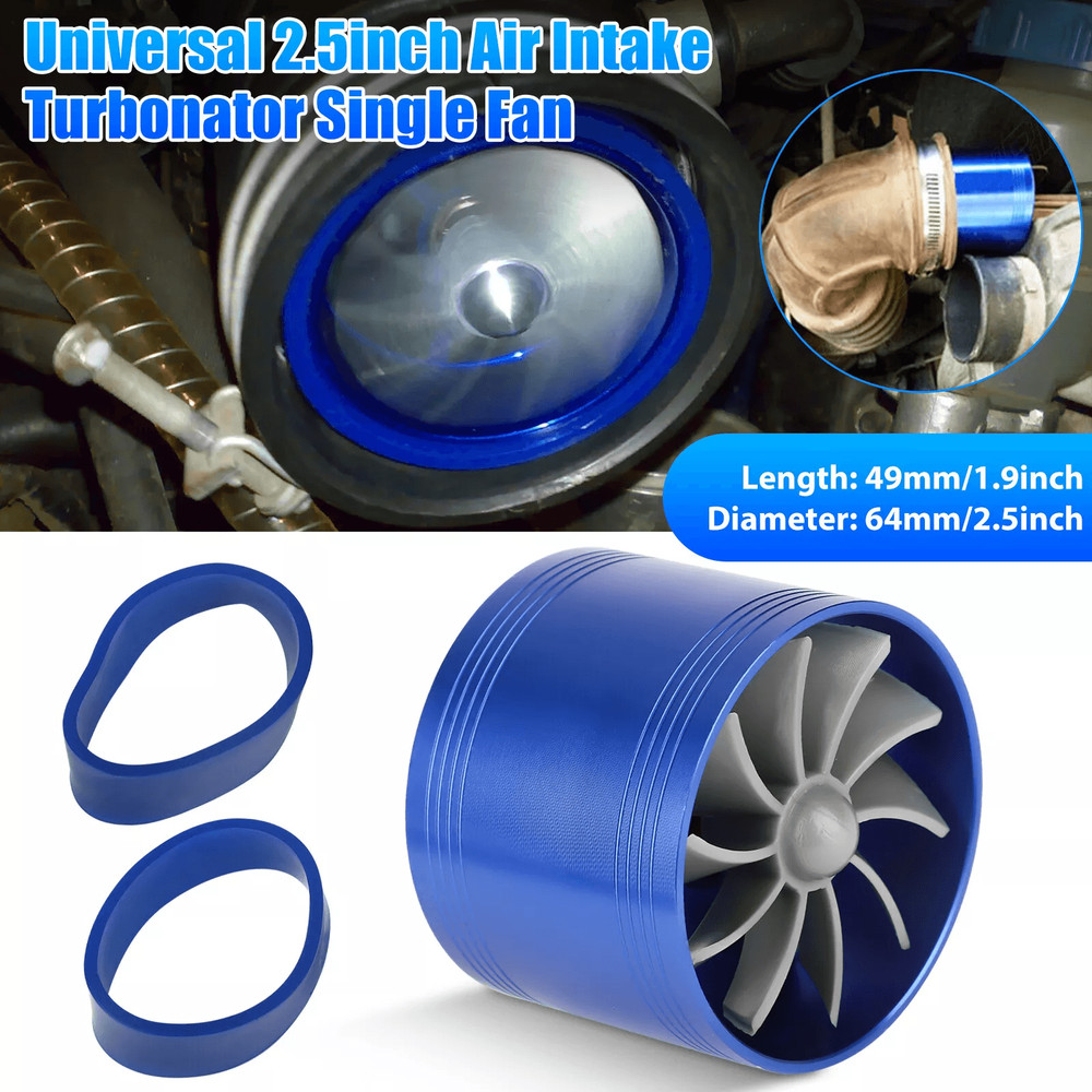 HighPerformance Universal Turbo Cold Air Intake Hose With Single Fan Fuel Mileage Enhancer  Gas Sav 0