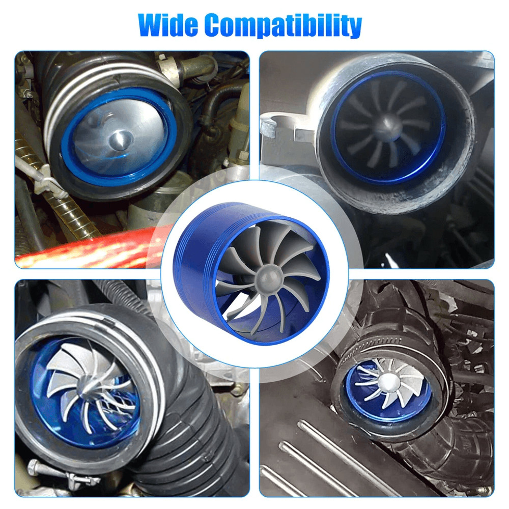 HighPerformance Universal Turbo Cold Air Intake Hose With Single Fan Fuel Mileage Enhancer  Gas Sav 6