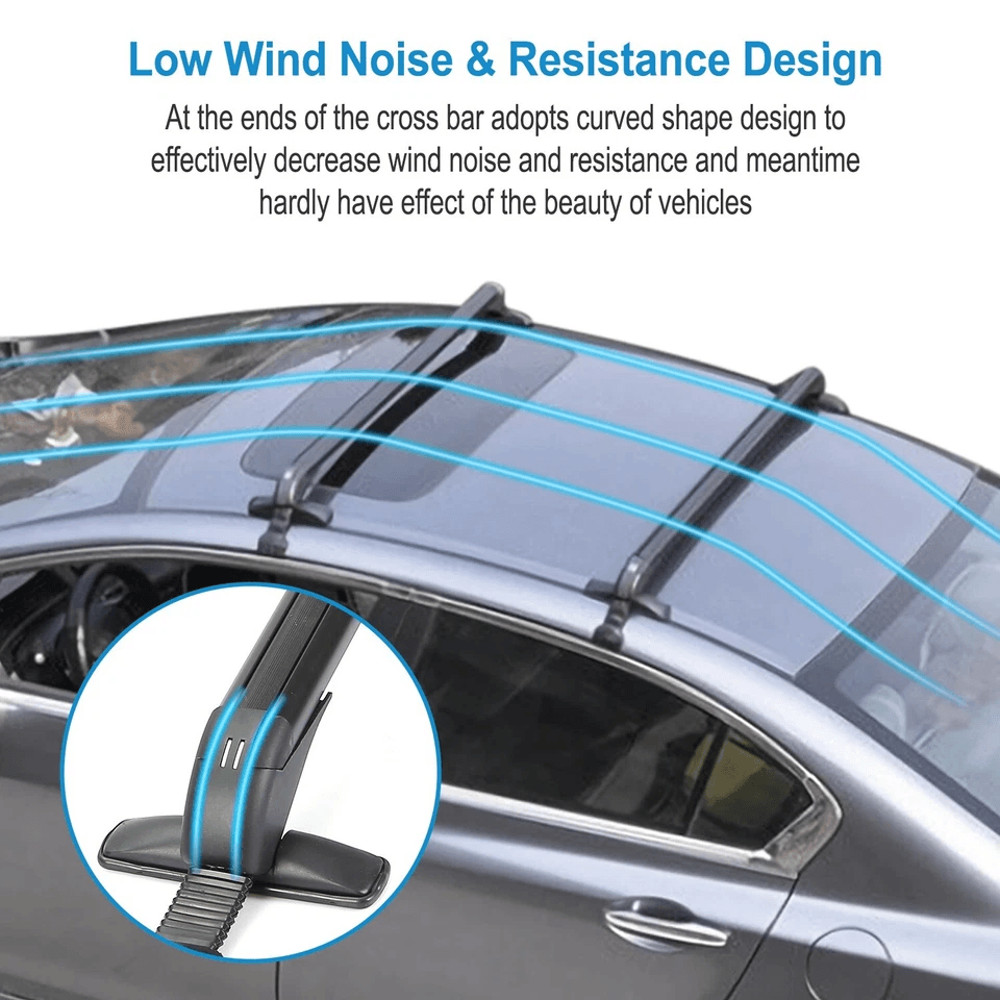 Universal Car Top Roof Rack Cross Bar HeavyDuty Aluminum Luggage Carrier W Lock Fits Most Vehicles 4