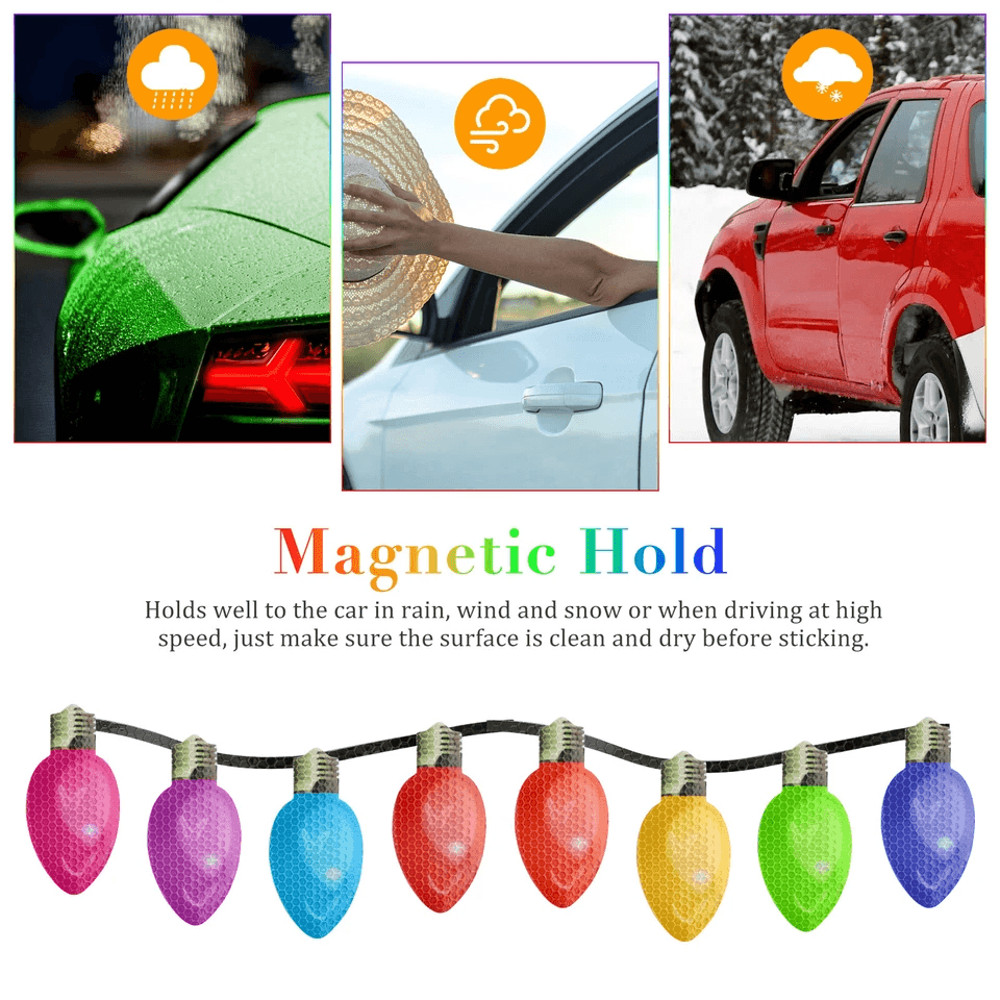 Reflective Light Bulb Stickers For Christmas Car Fridge Home Decor Magnets 2