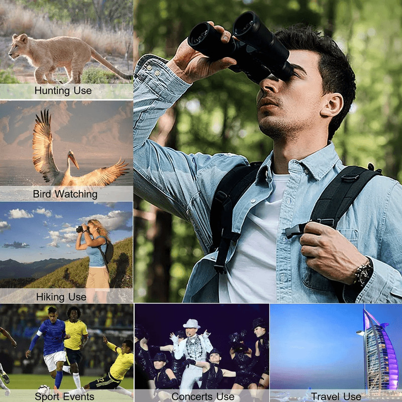 Compact Zoom Hunting Binoculars With Low Light Night Vision Telescope For Outdoor Travel With Case 1