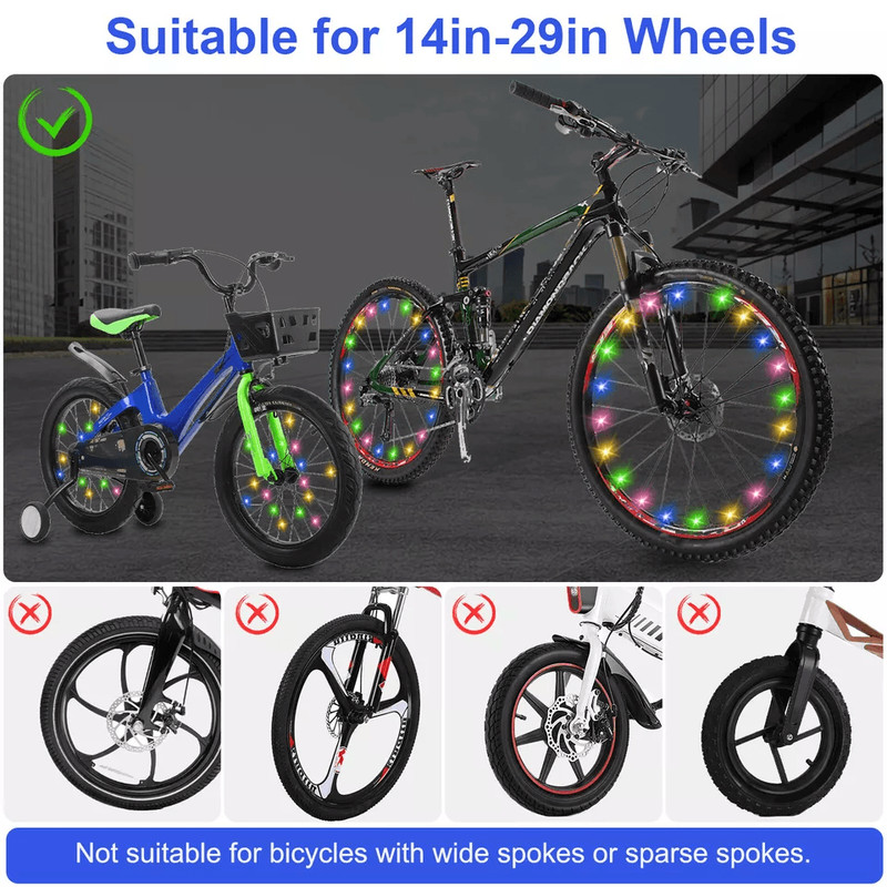 20LED Bike Wheel Light String Colorful Bicycle Spoke Safety Lights For Night Riding 3