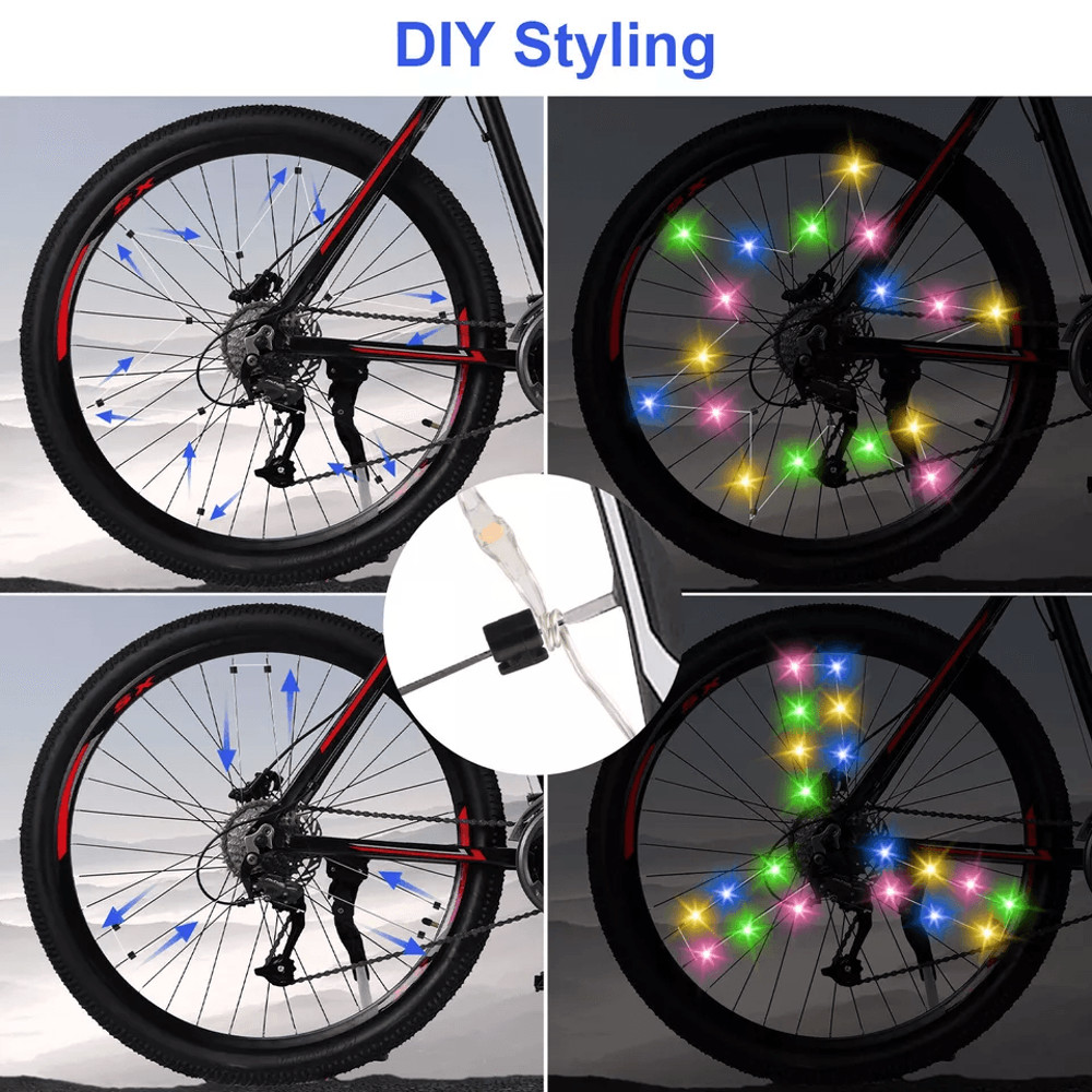 20LED Bike Wheel Light String Colorful Bicycle Spoke Safety Lights For Night Riding 1