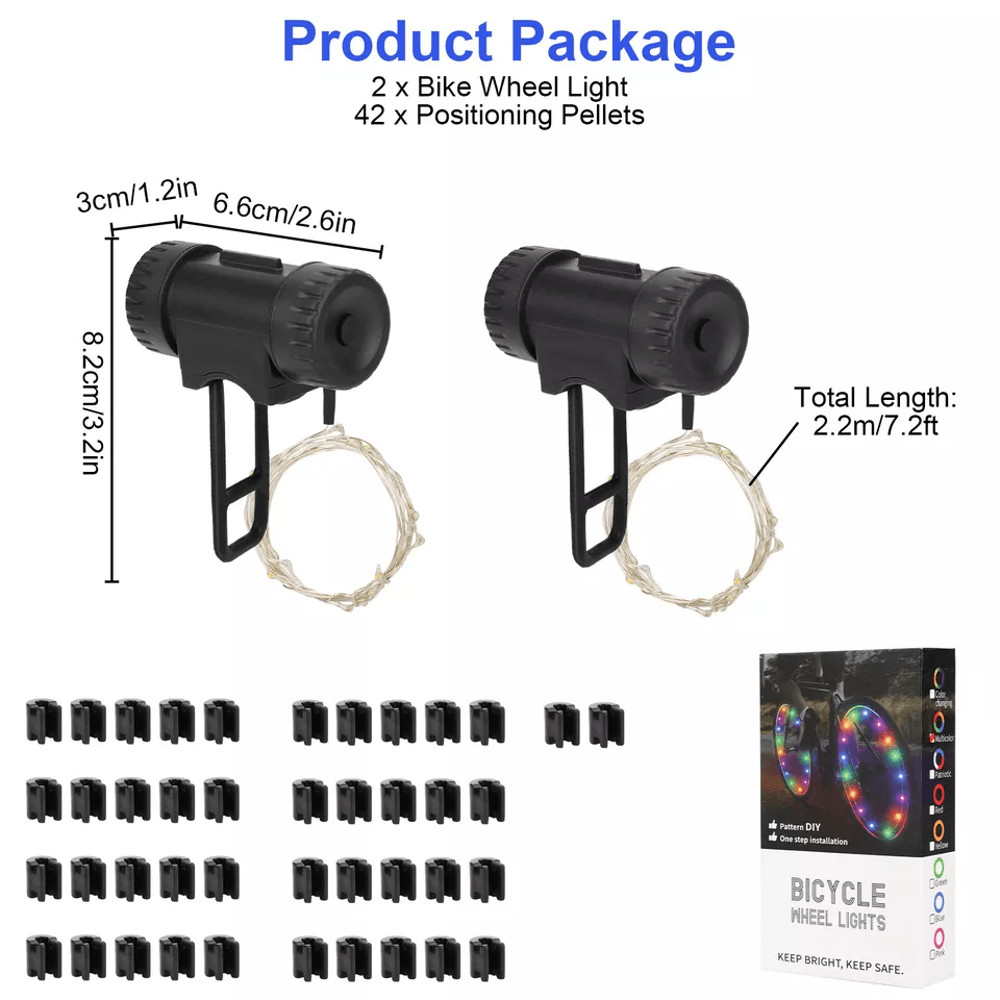 20LED Bike Wheel Light String Colorful Bicycle Spoke Safety Lights For Night Riding 5