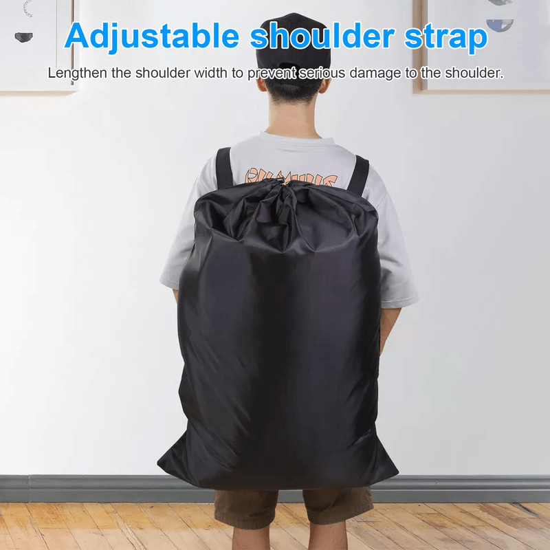 Heavy Duty Large Laundry Backpack Bag Shoulder Strap Luggage Storage With Drawstring Closure 1