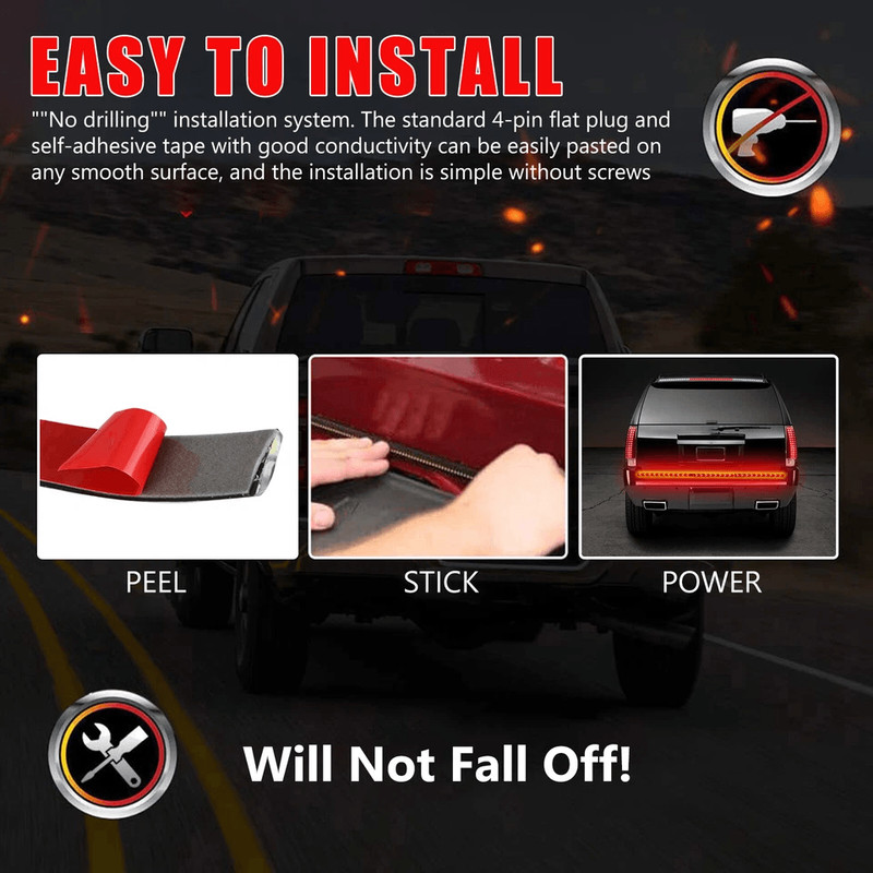 LED Tailgate Light Bar Brake Reverse Turn Signal Strip For Truck SUV Pickup 5