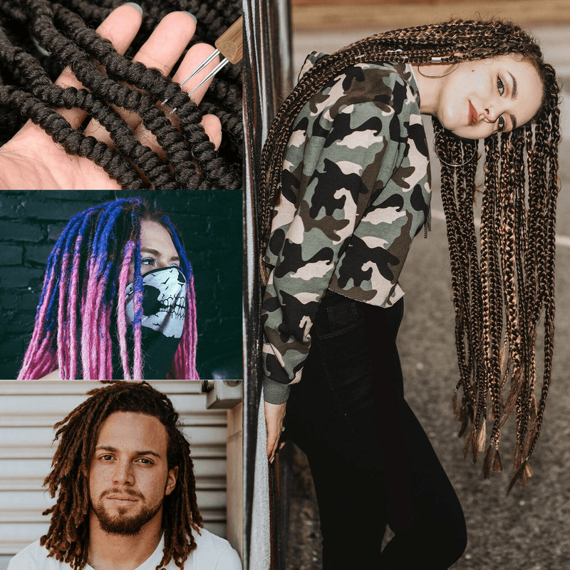 10PCS Bamboo Handle Crochet Dreadlock Hook Needle Tool Set For Braiding Hair Making Repair Wig Weav 4