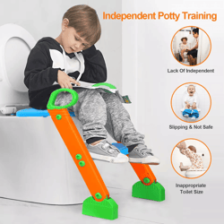 kids potty training seat with step stool ladder, toddler toilet chair with adjustable height, non-slip design