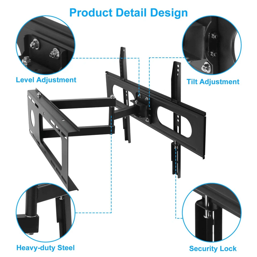 Universal Full Motion TV Wall Mount Bracket LED LCD Flat Panel Tilt  Swivel 2