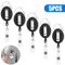 5Pcs Retractable Reel ID Badge Holder With Belt Clip Heavy Duty Plastic Card Holder With Nylon Cord 0