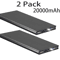 2 PACK 20000mAh Power Bank USB Battery Pack For Heated Vest Jacket Scarf 0
