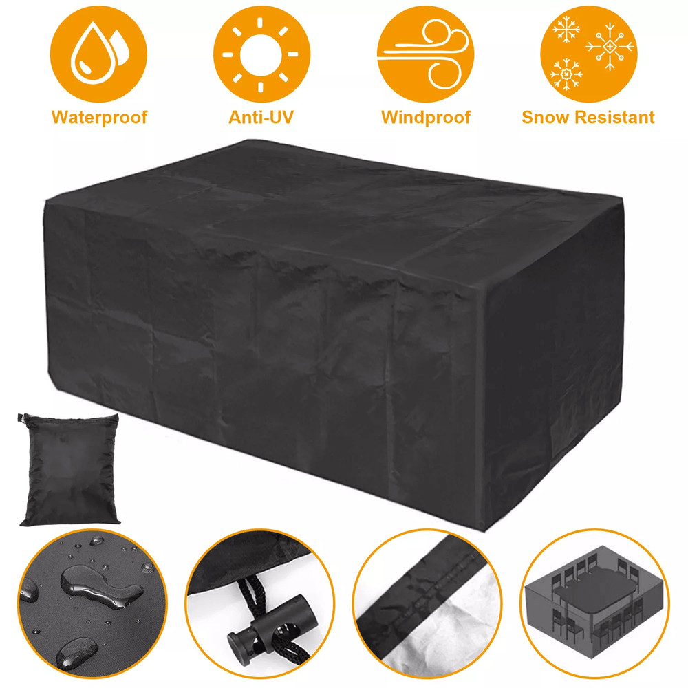 Waterproof Garden Patio Furniture Cover  Heavy Duty 210D Oxford Rectangular Outdoor Table Chair Pro 6
