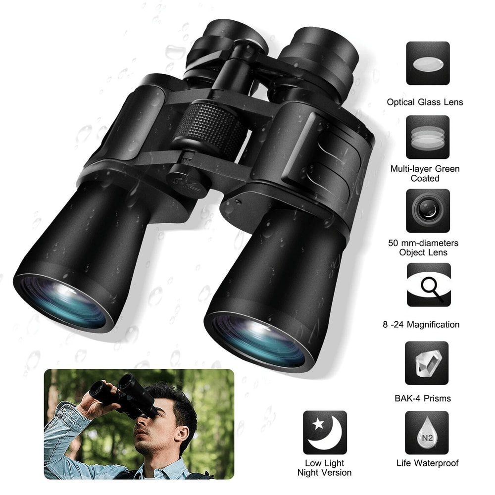 Zoom HD Binoculars Day Low Night Vision Hunting Telescope Carrying Case 0