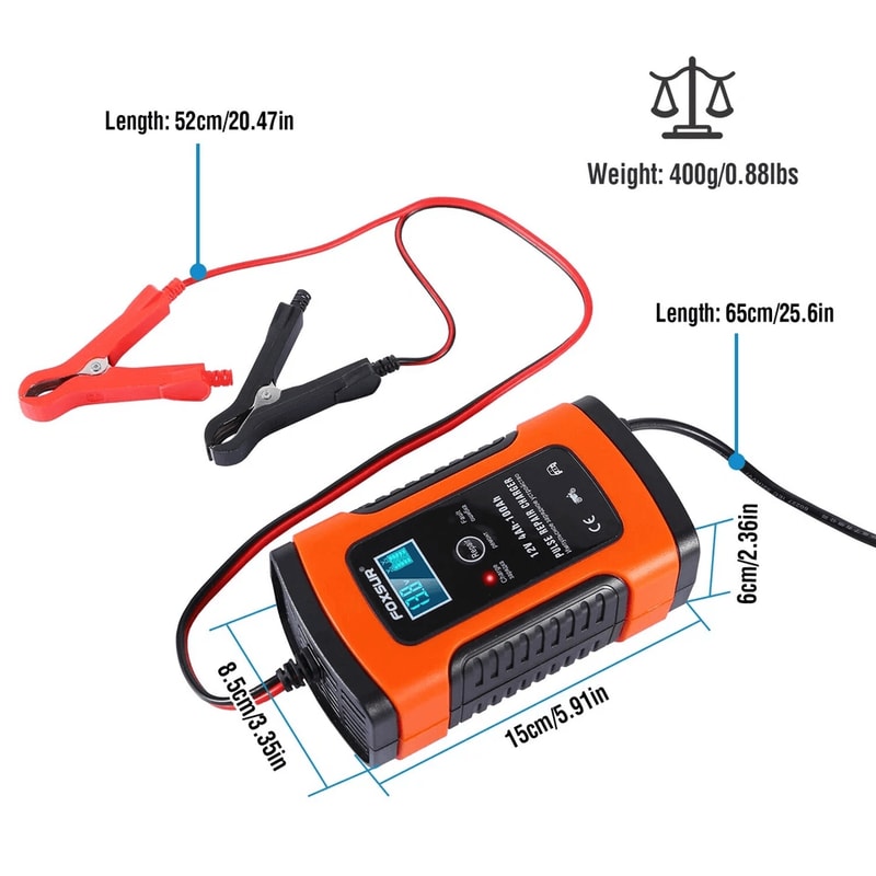 Smart Automatic Car Battery Charger Trickle Maintainer Pulse Repair For Boat ATV Motorcycle 6