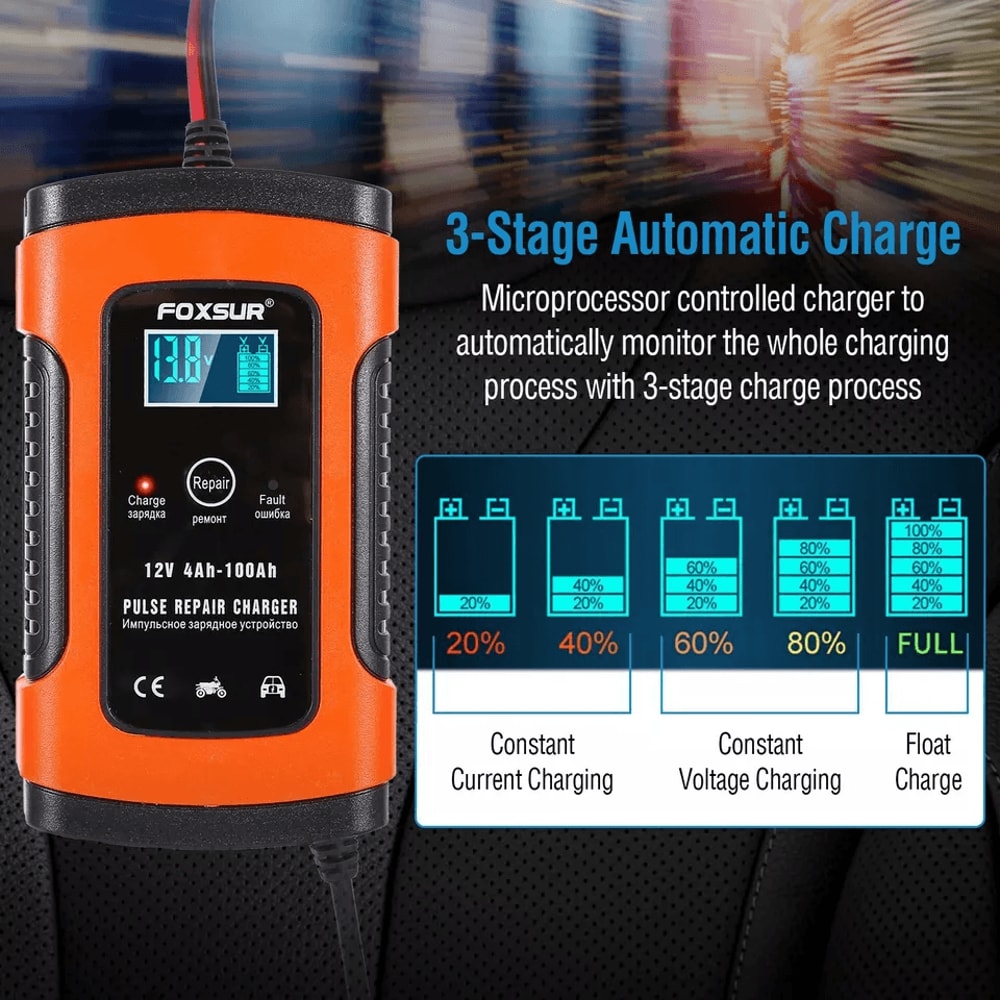 Smart Automatic Car Battery Charger Trickle Maintainer Pulse Repair For Boat ATV Motorcycle 2